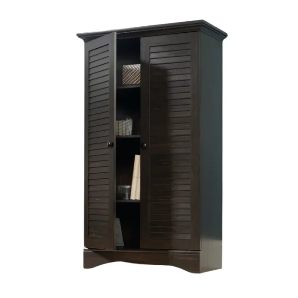 Napoli Shutter Armoire in Antiqued Paint with Louvered Doors and Spacious Shelving Napoli Shutter Armoire in Antiqued Paint with Louvered Doors and Spacious Shelving