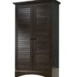 Napoli Shutter Wardrobe in Antiqued Paint, front angled view