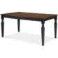 Lancaster 60-inch rectangular dining table with solid wood top, black base, and turned legs.