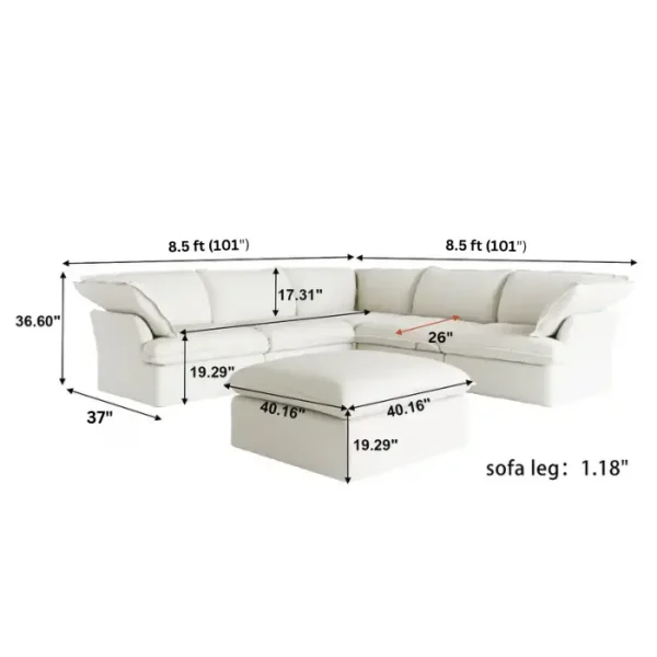 Lusso Cloud Corner Sofa (White) 5 Lusso Cloud Corner Sofa (White) 5