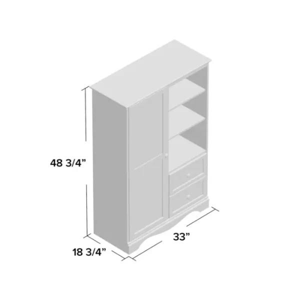 Minora Baby Wardrobe Dimensions Diagram (48.75" H x 33" W x 18.75" D) Minora Baby Wardrobe Dimensions Diagram (48.75" H x 33" W x 18.75" D)