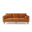 front view of 3 seater orange sofa