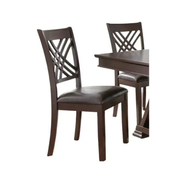 Regent Cross Dining Chair – Wooden Chair with Faux Leather Seat and Cross-Back Design in Brown Finish Regent Cross Dining Chair – Wooden Chair with Faux Leather Seat and Cross-Back Design in Brown Finish