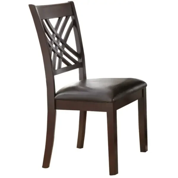 Regent Cross Dining Chair – Solid Wood Frame with Faux Leather Seat and Elegant Cross-Back Design in Brown Finish Regent Cross Dining Chair – Solid Wood Frame with Faux Leather Seat and Elegant Cross-Back Design in Brown Finish