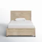 Front view of a Single Bed in barnwood finish, featuring a simple, rustic design with a slatted headboard and clean lines