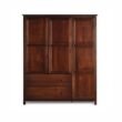 Oxford Sheesham Wardrobe in Walnut Brown, straight front view