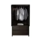 Branford Armoire – Solid Wood Wardrobe with Open Doors, Hanging Rod, and Two Drawers in a Dark Finish.