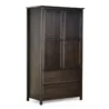 Branford Armoire – Solid Wood Wardrobe with Double Doors and Two Spacious Drawers in a Dark Finish.