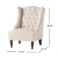 Cambridge Wingback Chair - Beige, Tufted Accent Chair with Dimensions (27.5” W x 33.75” D x 38.5” H), Elegant Upholstery, Wooden Legs