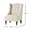 Cambridge Wingback Chair - Beige, Tufted Accent Chair with Dimensions (27.5” W x 33.75” D x 38.5” H), Elegant Upholstery, Wooden Legs