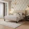 Double Bed Beige side view