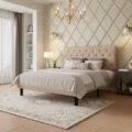 Double Bed Beige side view