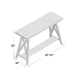 ForgeLine Console Table dimension diagram—47.25" W x 16" D x 30" H—featuring a sturdy trestle base and a lower shelf for additional storage.