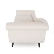 Side view of Velancia Chaise Sofa in Beige Polyester Blend with curved armrest