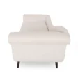 Side view of Velancia Chaise Sofa in Beige Polyester Blend with curved armrest