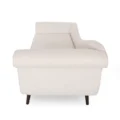 Side view of Velancia Chaise Sofa in Beige Polyester Blend with curved armrest