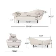 Velancia Chaise Sofa dimensions diagram with detailed measurements in inches