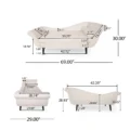 Velancia Chaise Sofa dimensions diagram with detailed measurements in inches