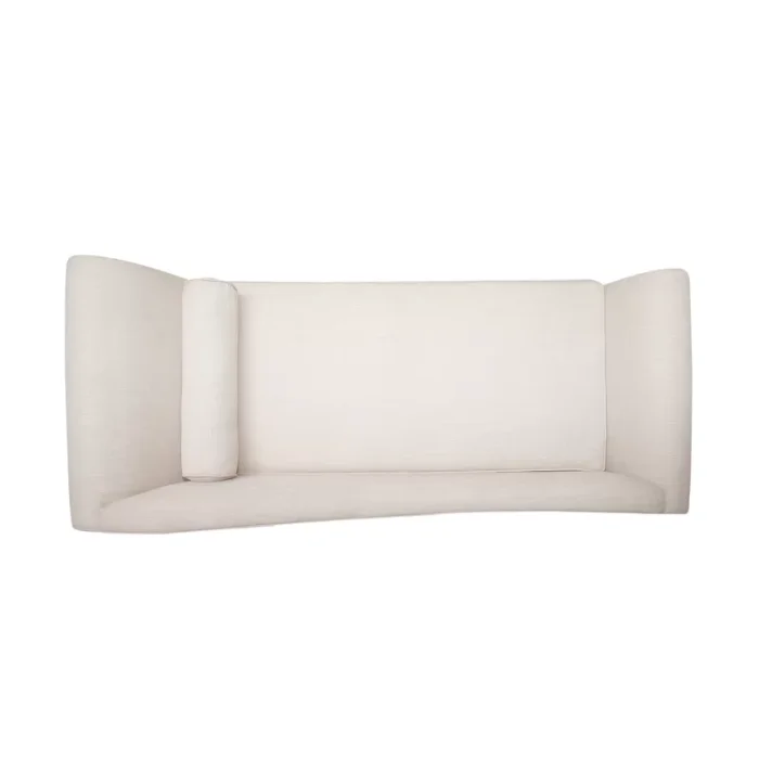 Top view of Velancia Chaise Sofa in Beige Polyester Blend with plush cushioning