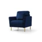 Aurello Velvet Chair in Navy Blue with Gold Legs – Elegant Accent Chair for Living Room