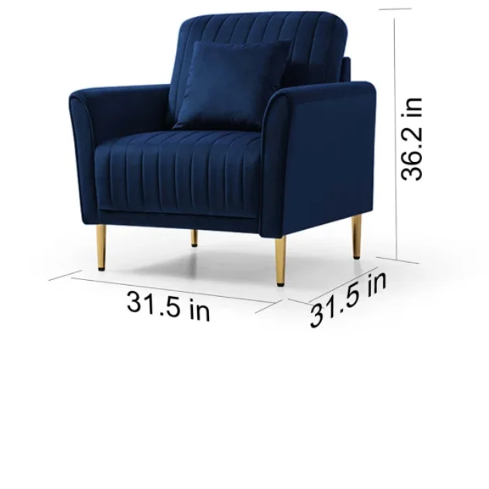Aurello Velvet Chair dimensions