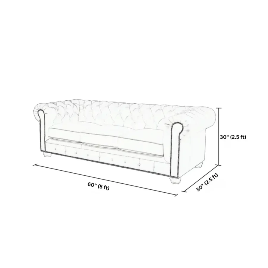 Windsor Leatherite Chesterfield Sofa 2-Seater Dimensions Windsor Leatherite Chesterfield Sofa Dimensions