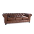 Windsor Leatherite Chesterfield Sofa brown