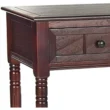 wooden cosole table showing wooden edges