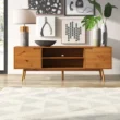 media console table in a modern living room