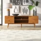 media console table in a modern living room