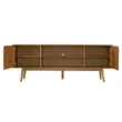 media console table showing cabinets