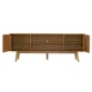 media console table showing cabinets
