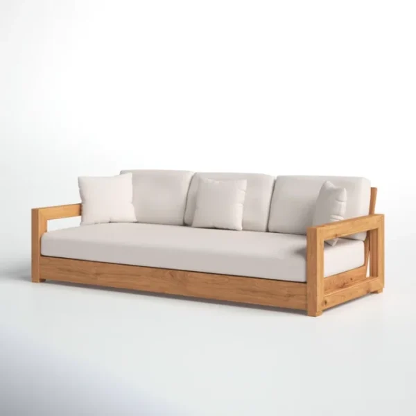 Solterra Teak Outdoor Sofa in Beige – Elegant and Weather-Resistant Patio Seating Solterra Teak Outdoor Sofa in Beige – Elegant and Weather-Resistant Patio Seating