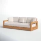 Solterra Teak Outdoor Sofa in Beige – Elegant and Weather-Resistant Patio Seating
