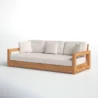 Solterra Teak Outdoor Sofa in Beige – Elegant and Weather-Resistant Patio Seating