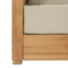 Close-up of Solterra Teak Outdoor Sofa in Beige – Durable Teak Frame with Weather-Resistant Cushion