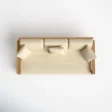 Top view of Solterra Teak Outdoor Sofa in Beige – Spacious Seating with Plush Cushions and Solid Teak Frame