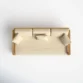 Top view of Solterra Teak Outdoor Sofa in Beige – Spacious Seating with Plush Cushions and Solid Teak Frame
