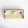 Top view of Solterra Teak Outdoor Sofa in Beige – Spacious Seating with Plush Cushions and Solid Teak Frame