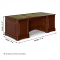 Conte Executive Desk size diagram, 6 ft 6 in length × 3 ft 6 in depth × 2 ft 6 in height