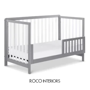 Grey Baby cot Convertible Crib side view