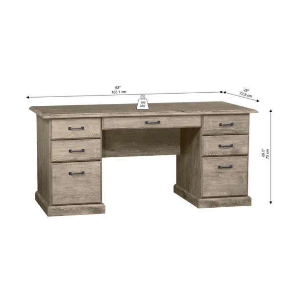 Executive 8-Drawer Workspace Desk (4) executive desk dimension image