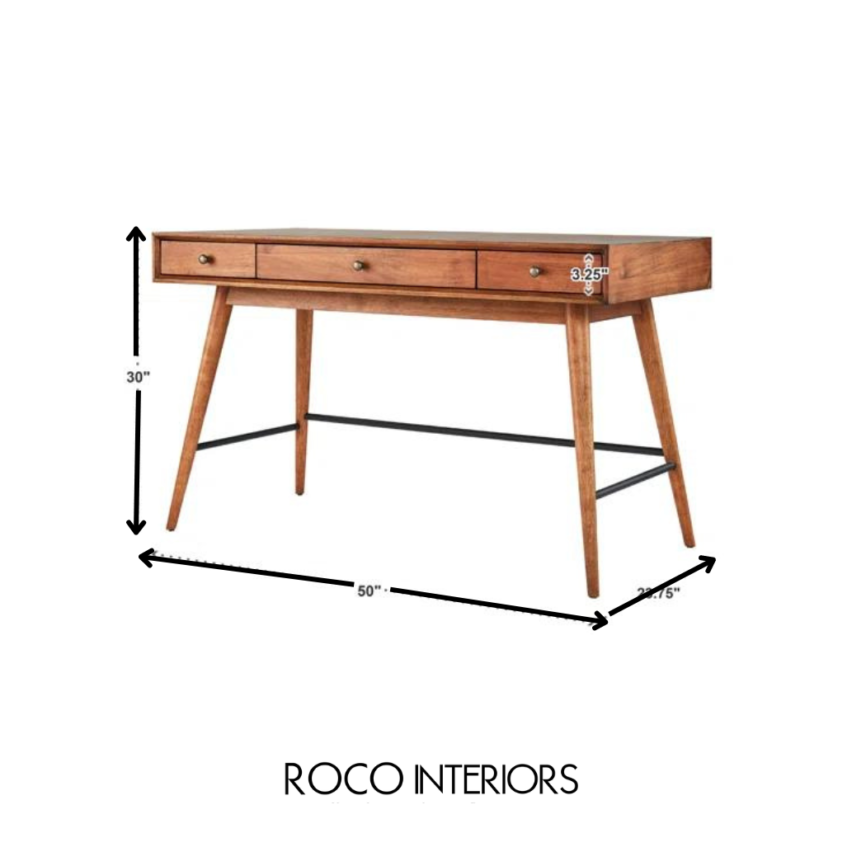 Roco Script Wooden Study Table dimension view