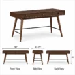 Script Trestle Writing Desk dimensions showing 50-inch width, 23.75-inch depth and 30-inch height