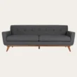 Allure Upholstered Comfort Sofa in gray with a sleek modern design and wooden legs, providing stylish and comfortable seating for any living room
