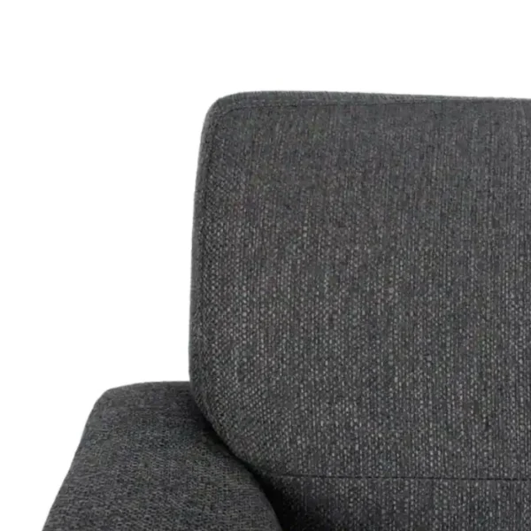 Allure Upholstered Comfort Sofa gray 4 Close-up of the fabric texture of the Allure Upholstered Comfort Sofa in gray, highlighting the soft and durable material for a comfortable and stylish seating experience