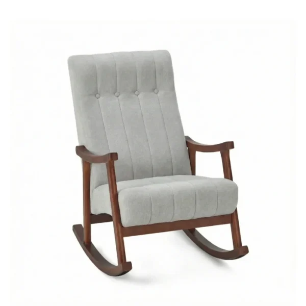 Aristo Rocking Chair - Grey (2) grey rocking chair in a white background