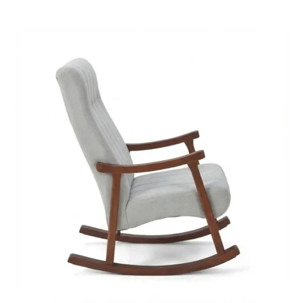 Aristo Rocking Chair - Grey (3) Side profile view of grey rocking chair