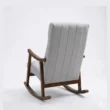back view of grey rocking chair