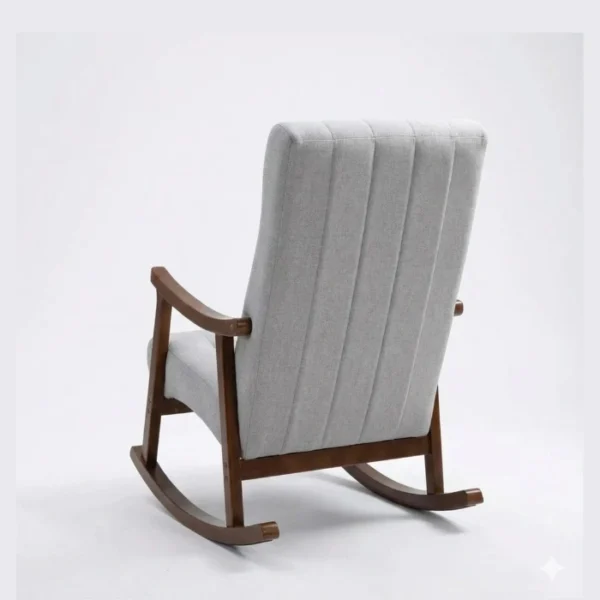 Aristo Rocking Chair - Grey (6) back view of grey rocking chair